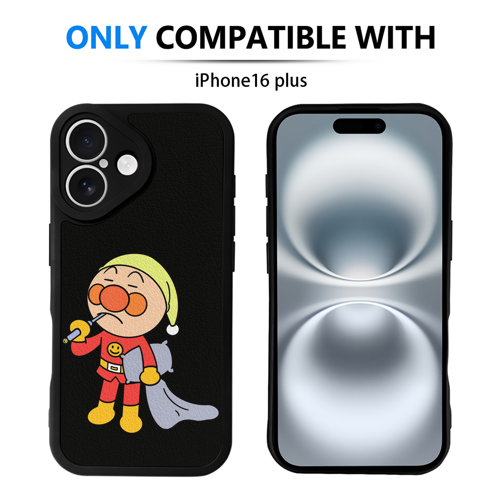 （画像用） アンパンマン Anpanman 【iPhone 16シリーズ対応】シリコンスマホケース（レザー調） 材質：シリコン